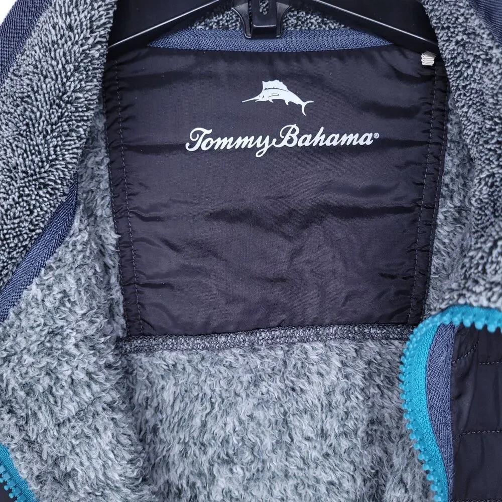 Tommy Bahama Cascade Cozy Jacket Mens Large Gray Sherpa 1/4 Zip